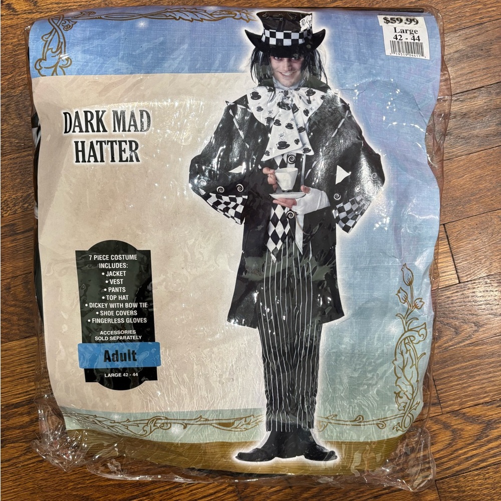 Adult Large Dark Mad Hatter Costume